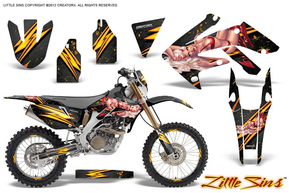 Honda CRF 250X 04-12 Graphics Kit Little Sins Black NP Rims